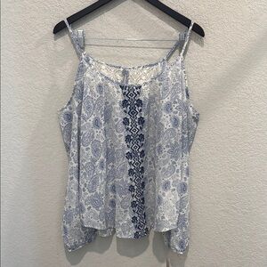 Jolt Blue Paisley Women's off shoulder top xl nwt